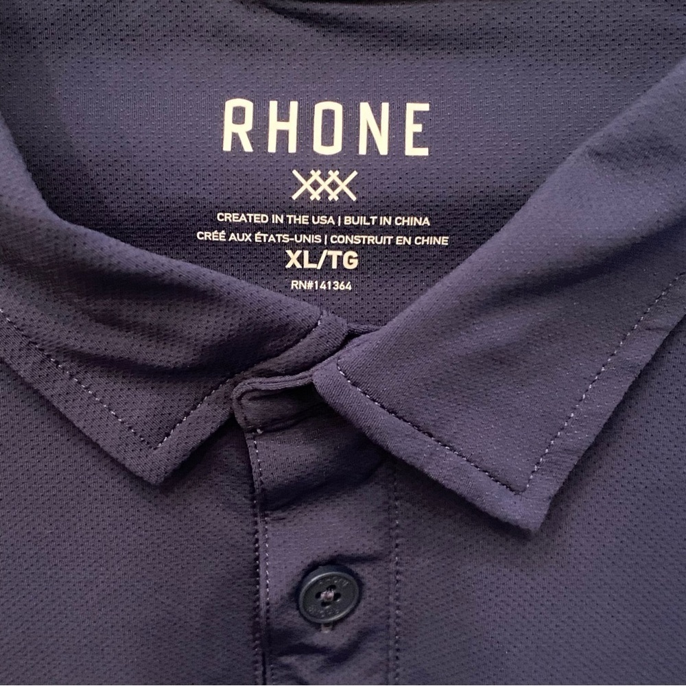 Rhone Men Navy Polo Shirt Size XL - Picture 3 of 8